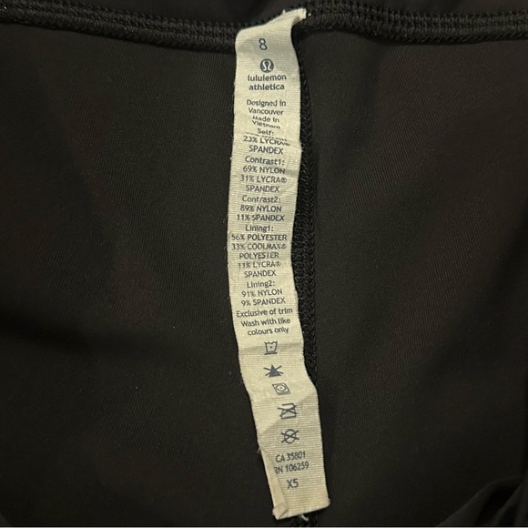 LULULEMON Leggings Womens 8 Black Cropped Reflective Mesh Yoga Athletic Training - Picture 12 of 16
